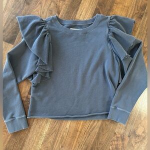 Pistola Grey Flutter Sleeve Sweatshirt